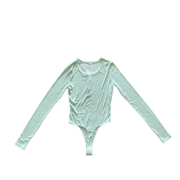 Legends Work Hard Stay Humble Sea Green Rib Long Sleeve Body Suit Women’s Medium - Picture 4 of 10